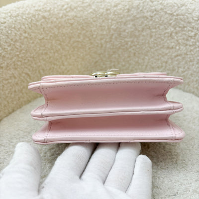 Chanel Seasonal Top Handle Mini Bag / Clutch on Chain in Pink Lambskin and GHW