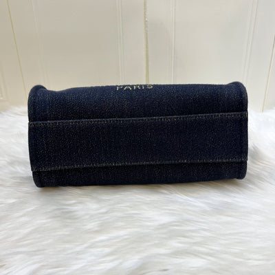 Chanel Small / Medium Deauville in Shimmery Blue Fabric and LGHW