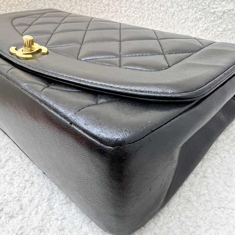 Chanel Medium Vintage Diana Flap in Black Lambskin and 24K GHW