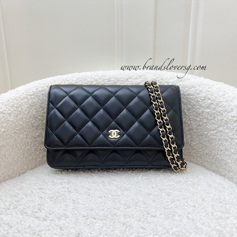 Chanel Classic Wallet on Chain WOC in Black Lambskin and GHW