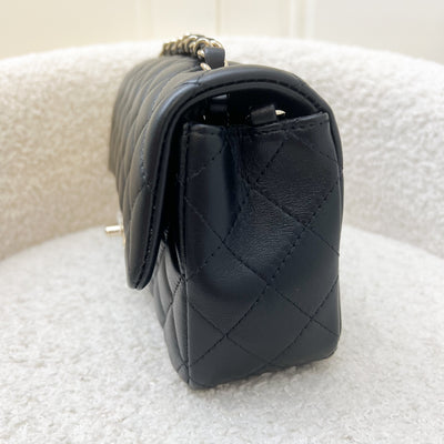 Chanel Classic Mini Rectangle Flap in Black Lambskin and LGHW