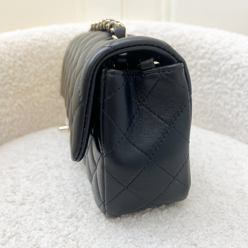 Chanel Classic Mini Rectangle Flap in Black Lambskin and LGHW