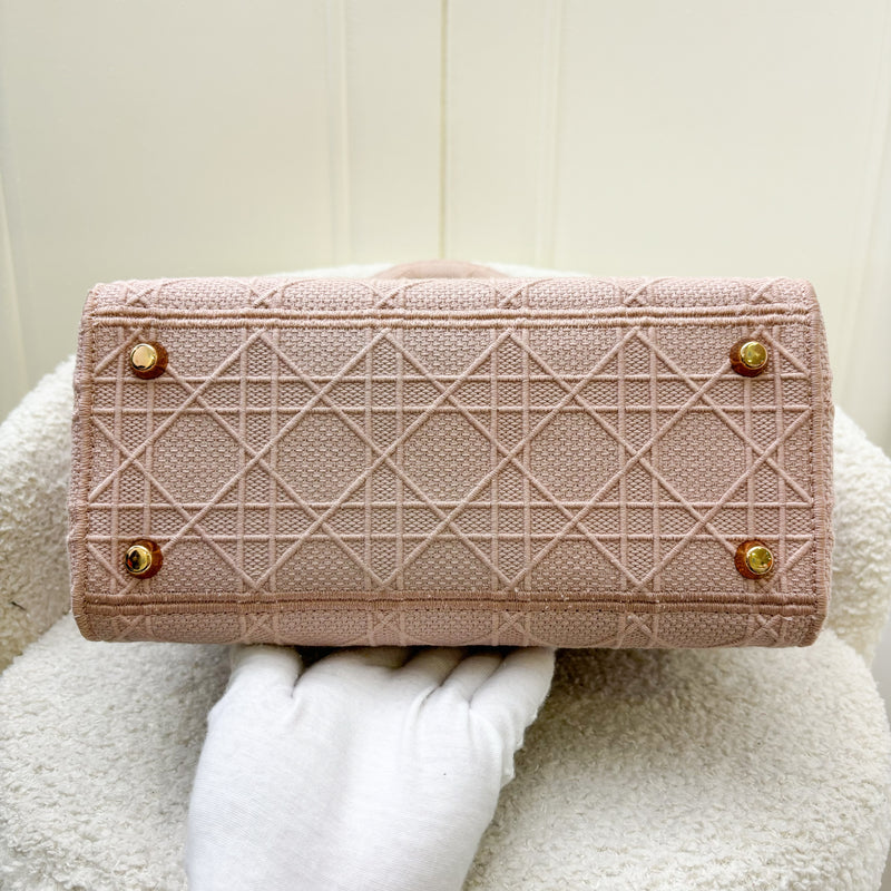 Dior Medium Lady D-Lite in Rosewood Pink Cannage Embroidery and RGHW