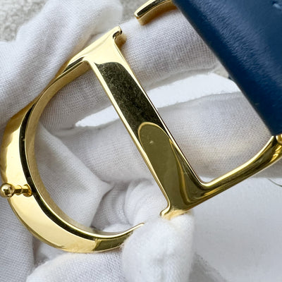 Dior CD Belt in Blue Leather and GHW