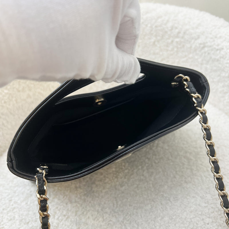 Chanel Nano 31 Clutch with Chain in 24P Black Lambskin and LGHW