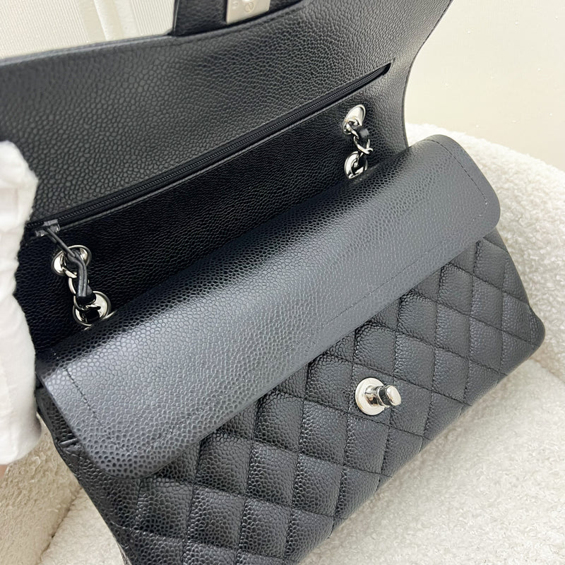 Chanel Medium Classic Flap CF in Black Caviar and SHW