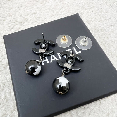 Chanel Coco Black Dangling Earrings SHW