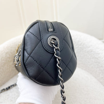 Chanel Seasonal Round Bowling Bag in Black Calfskin and PH and Aged GHW