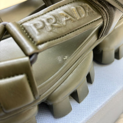 Prada Chunky Sandals in Nappa Leather with Velcro Fasteners Sz 37