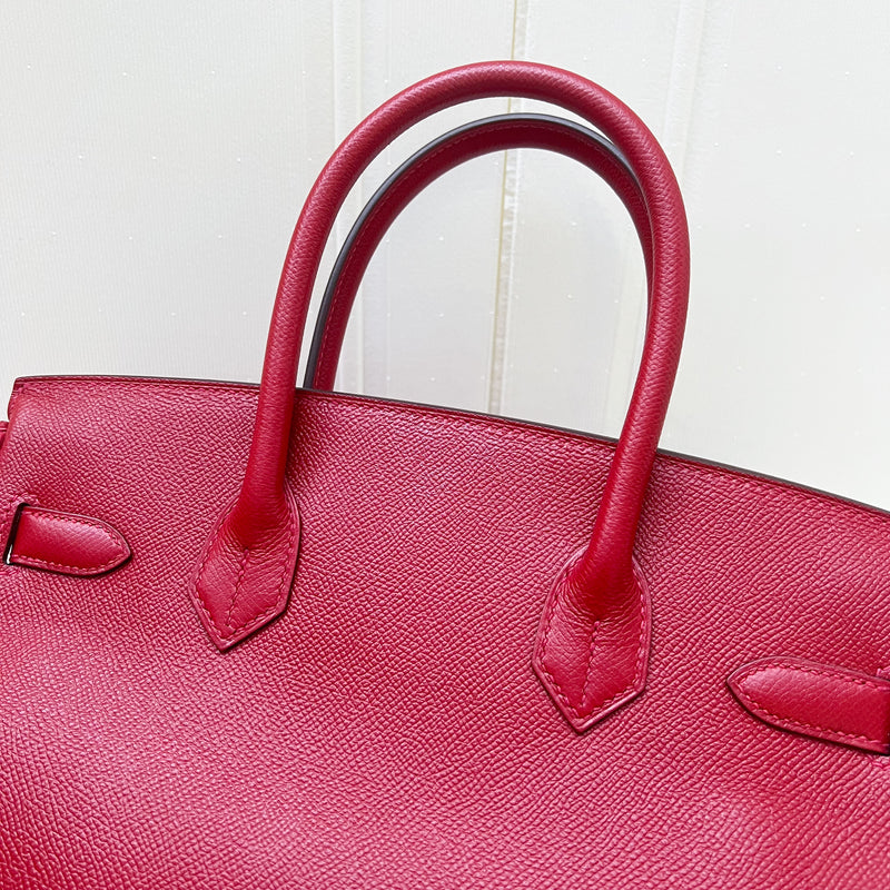 Hermes Birkin 30 in Rouge Casaque Epsom Leather and GHW