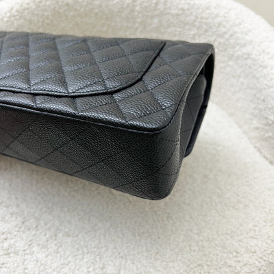 Chanel Small Classic Flap CF in Black Caviar and GHW (Model: A01113)