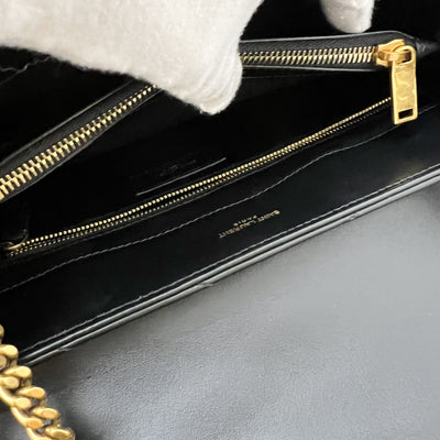 Saint Laurent YSL Medium LouLou Bag in Quilted Black Calfskin and GHW