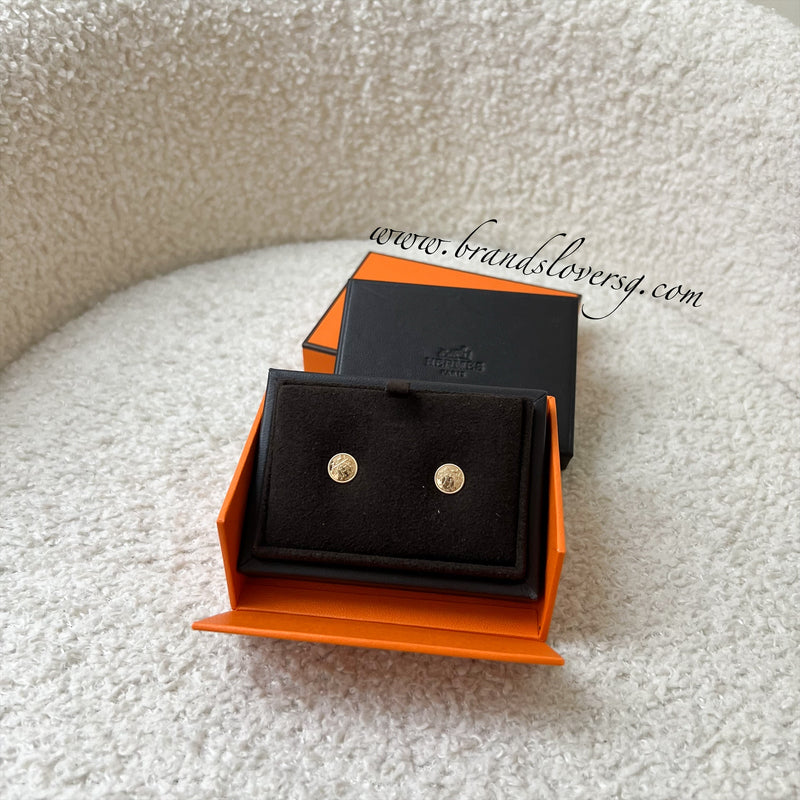 Hermes Ex-Libris Earrings, Very Small Model in 18k Rose Gold