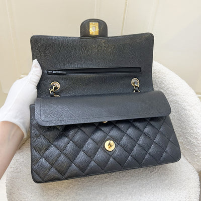 Chanel Medium Classic Flap CF in Black Caviar and 24K GHW