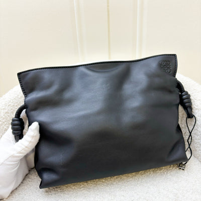 Loewe Flamenco Mini Clutch with Chain in Black Calfskin and GHW