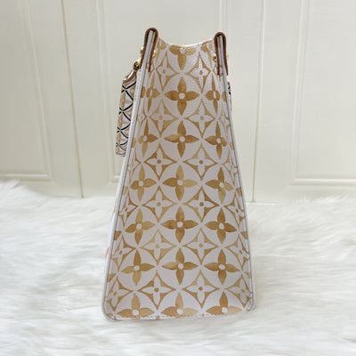 LV By The Pool Onthego MM in Ombre Beige / Creme Giant Monogram Canvas and GHW