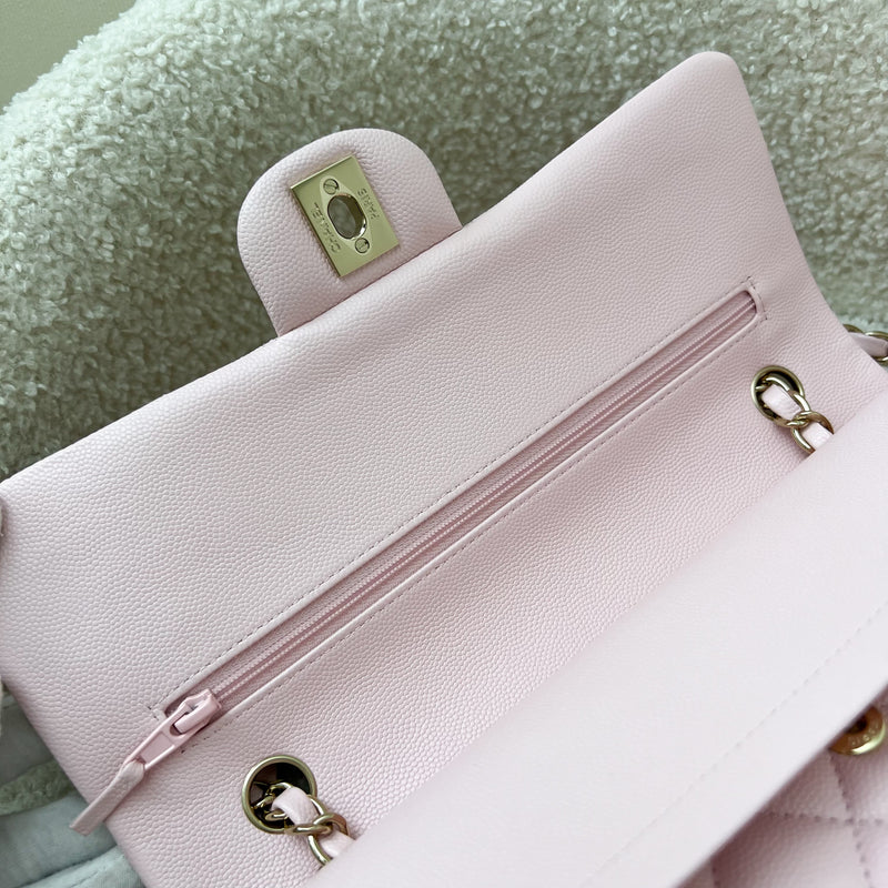 Chanel Medium Classic Flap CF in 22S Light Pink Caviar and LGHW