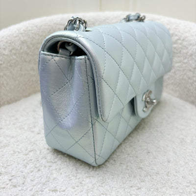 Chanel Mini Rectangle Flap in 21K Iridescent Blue Calfskin and SHW