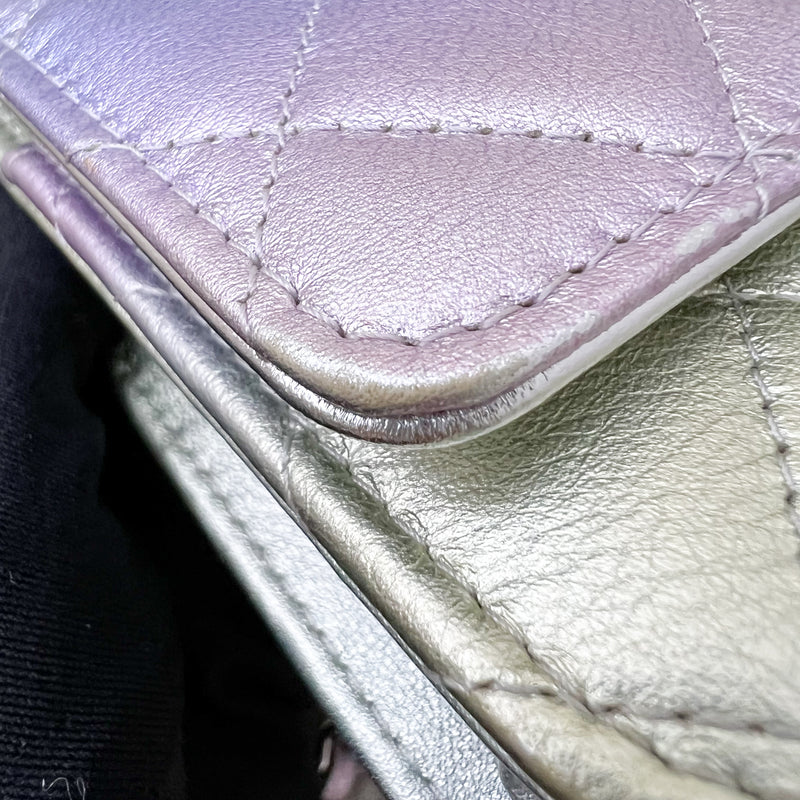 Chanel Classic Wallet on Chain WOC in 21K Iridescent Rainbow Calfskin and SHW