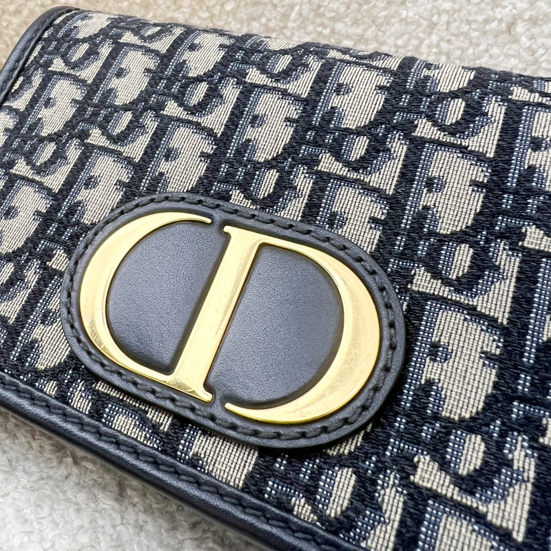 Dior 2-in-1 30 Montaigne Pouch / WOC in Navy Oblique Canvas GHW