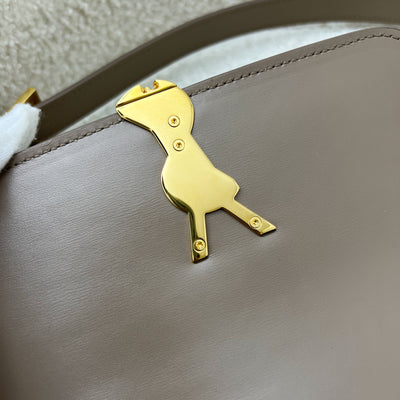 Saint Laurent YSL Small Solferino Satchel Bag in Milk Tea Beige Calfskin and AGHW