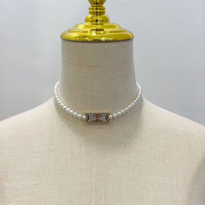 Chanel 23A Choker with Pearls and Crystals in GHW