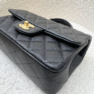 Chanel Top Handle Mini Rectangle Flap in 21S Black Caviar Aged GHW