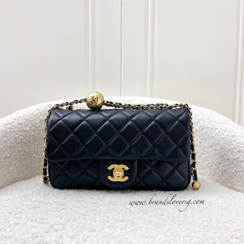 Chanel Pearl Crush Mini Rectangle Flap in Black Lambskin and AGHW