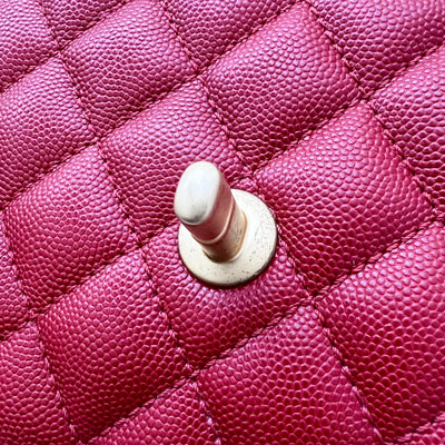 Chanel Small 24cm Coco Handle in Red Caviar and AGHW