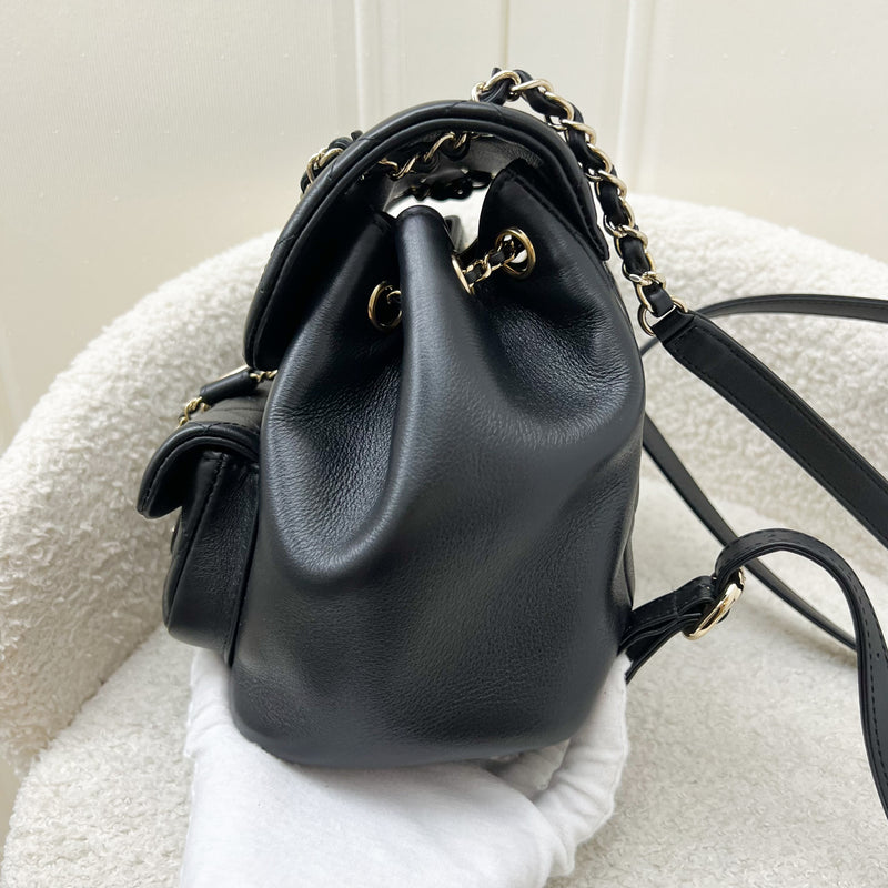 Chanel 23C Duma Mini Backpack in Black Calfskin and LGHW