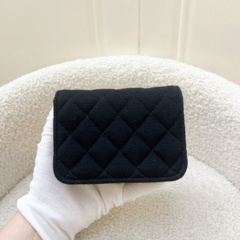 Chanel 2022 VIP Clutch on Chain in Black Jersey and LGHW