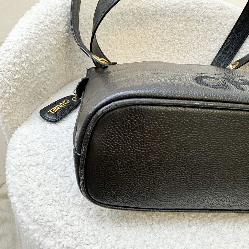 Chanel Vintage Tote Bag in Black Caviar and GHW