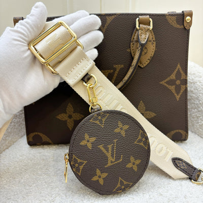 LV Onthego PM in Monogram and Reverse Monogram Canvas and GHW