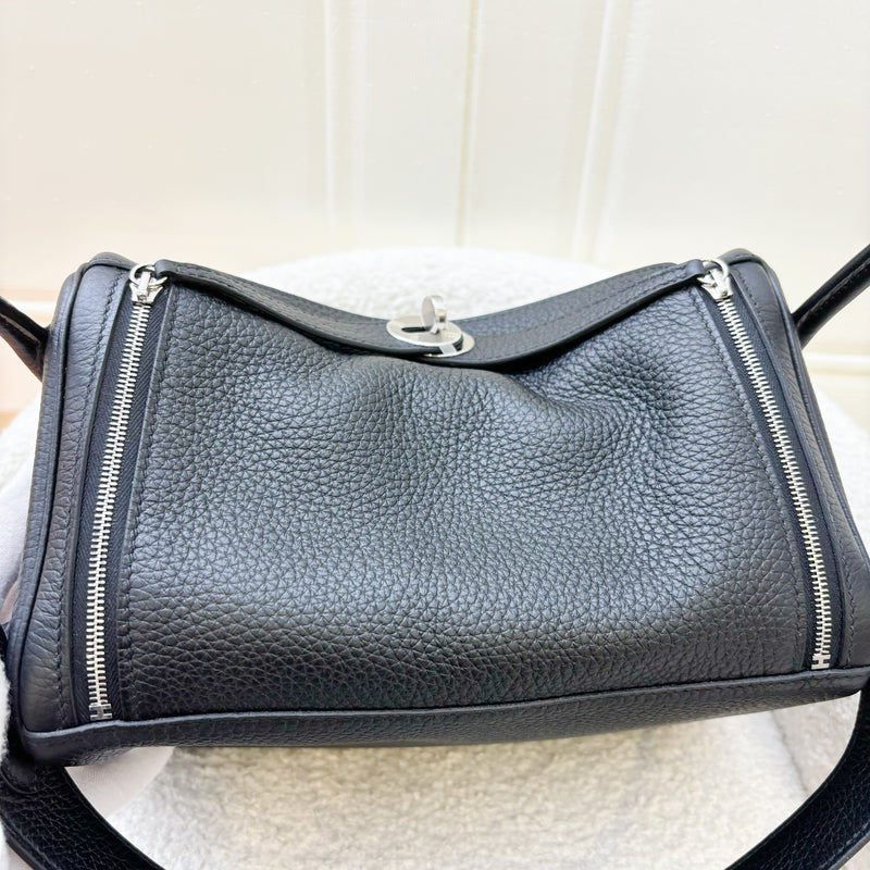 Hermes Lindy 26 in Noir Black Clemence Leather and PHW