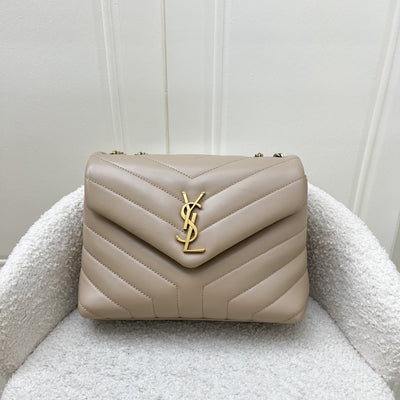 Saint Laurent YSL Small Loulou in Beige Calfskin and AGHW