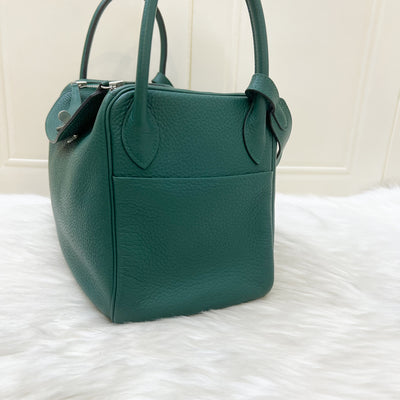 Hermes Lindy 30 in Green (Likely Malachite) Clemence Leather and PHW