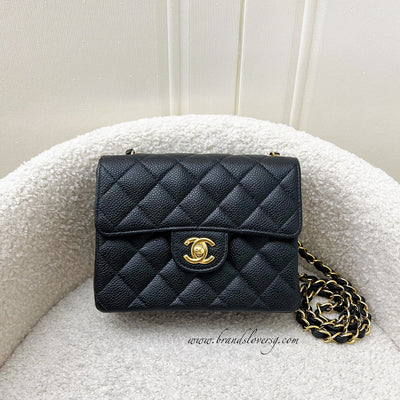 Chanel Vintage Classic Mini Square Flap in Black Caviar and 24K GHW