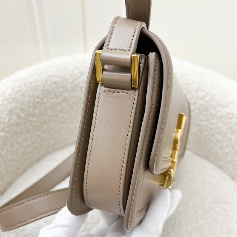 Saint Laurent YSL Small Solferino Satchel Bag in Milk Tea Beige Calfskin and AGHW