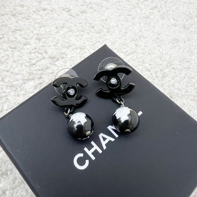 Chanel Coco Black Dangling Earrings SHW