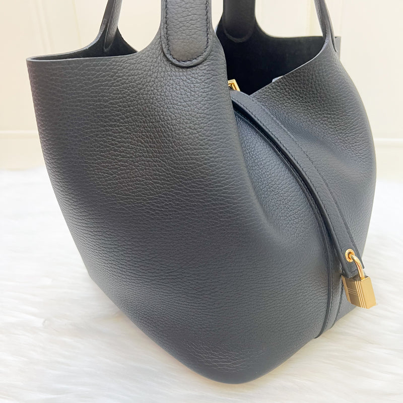 Hermes Picotin 22 in Noir Black Clemence Leather and GHW