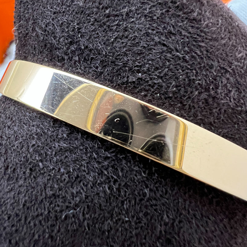 Hermes Kelly Bracelet with 4 Diamonds in 18K Rose Gold, Small Model