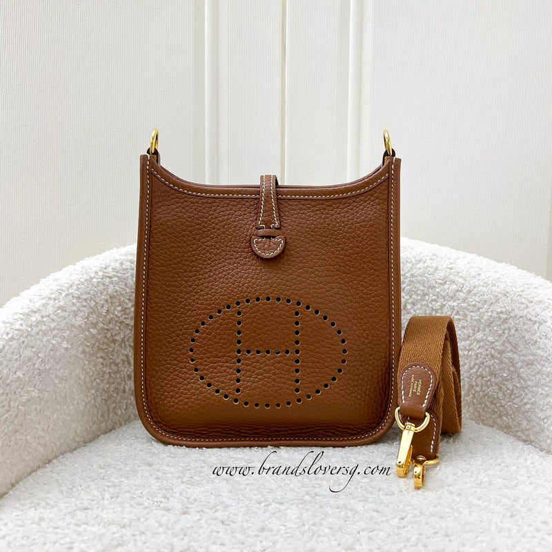 Hermes Mini Evelyne TPM in Gold Clemence Leather and GHW