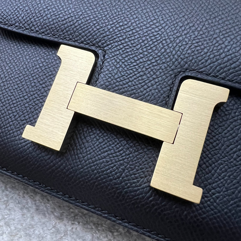 [Stamp K - July 2025] Hermes Constance 18 Mini (Mirror Version) in Noir Black Epsom Leather and Brushed GHW