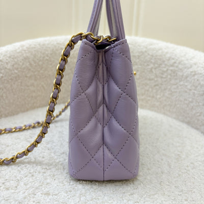 Chanel Mini / Small Kelly Bag in 24P Lilac Shiny Distressed Calfskin and AGHW