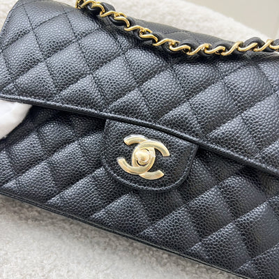 Chanel Small Classic Flap CF in Black Caviar and GHW