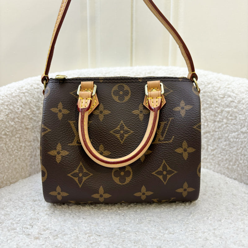 LV Nano Speedy in Monogram Canvas GHW (Non-detachable Strap Version)