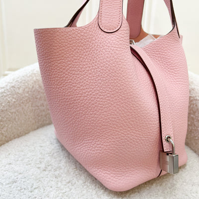 Hermes Picotin 18 in Rose Sakura Clemence Leather and PHW