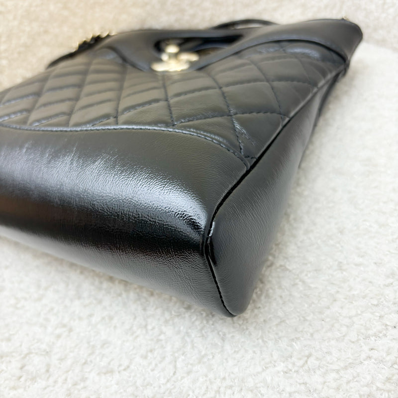 Chanel 31 Mini / Small Bag in Black Shiny Calfskin and LGHW