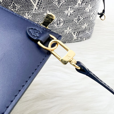 LV Neverfull MM in Monoglam Blue Canvas and GHW