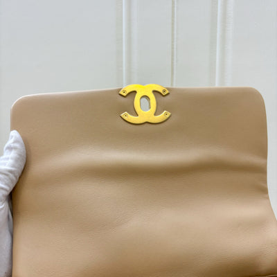 Chanel 19 Small Flap in 22C Beige Lambskin and 3-Tone Hardware